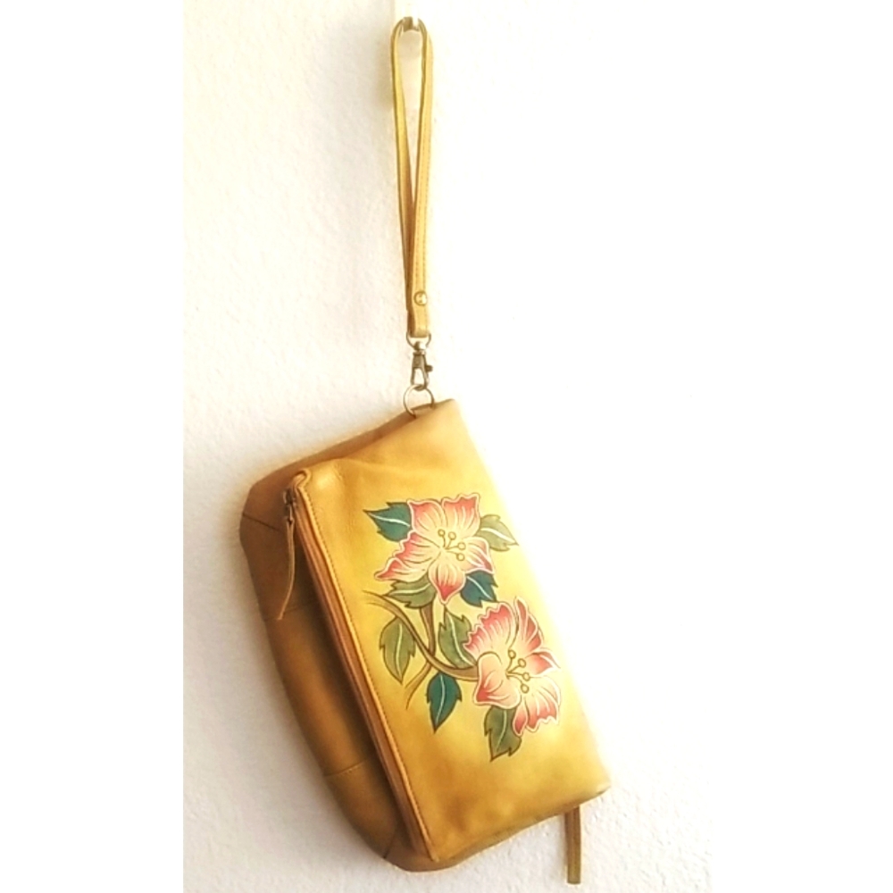 ALDO Vintage Foldover Wristlet Genuine Leather